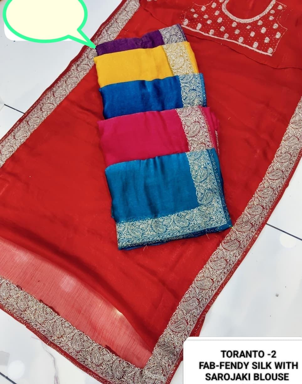Toronto-2 Fendy Silk Designer Saree